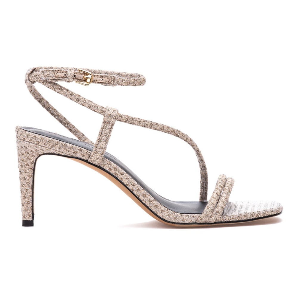 Rebecca Minkoff Women’s Size 8M RB Nanine Metallic Nude Sparkle Mesh Heel Glam - Picture 2 of 16